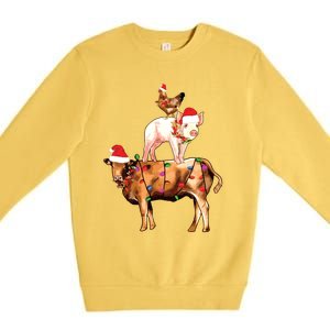 Christmas Farm Animals Sweatshirt Christmas Gift For Animal Lover Premium Crewneck Sweatshirt