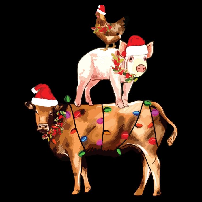 Christmas Farm Animals Sweatshirt Christmas Gift For Animal Lover Performance Shirt