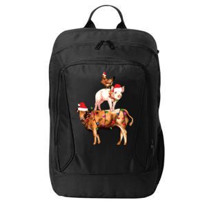 Christmas Farm Animals Sweatshirt Christmas Gift For Animal Lover City Backpack