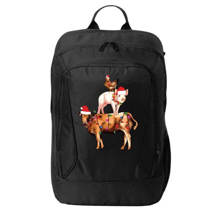 Christmas Farm Animals Sweatshirt Christmas Gift For Animal Lover City Backpack