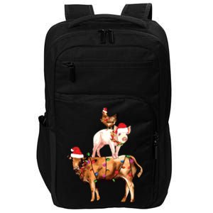 Christmas Farm Animals Sweatshirt Christmas Gift For Animal Lover Impact Tech Backpack