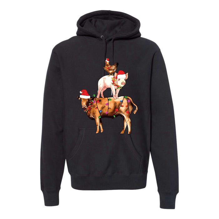 Christmas Farm Animals Sweatshirt Christmas Gift For Animal Lover Premium Hoodie