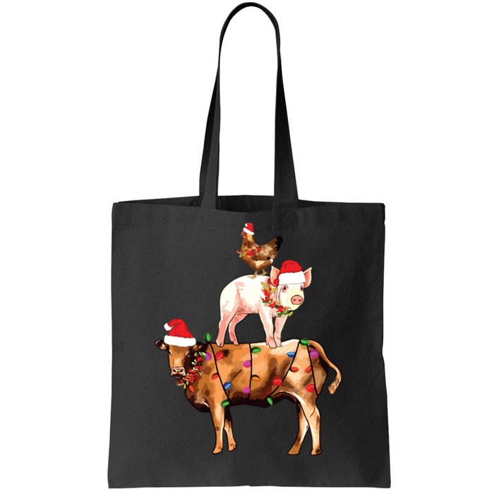 Christmas Farm Animals Sweatshirt Christmas Gift For Animal Lover Tote Bag