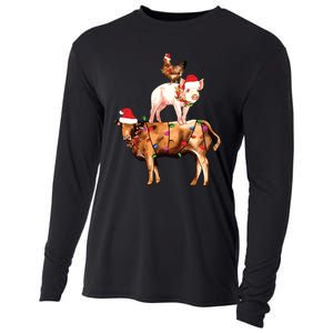 Christmas Farm Animals Sweatshirt Christmas Gift For Animal Lover Cooling Performance Long Sleeve Crew