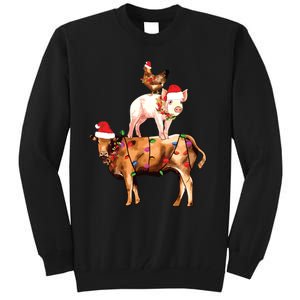 Christmas Farm Animals Sweatshirt Christmas Gift For Animal Lover Tall Sweatshirt