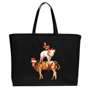 Christmas Farm Animals Sweatshirt Christmas Gift For Animal Lover Cotton Canvas Jumbo Tote