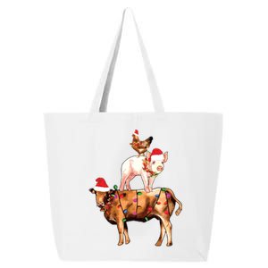 Christmas Farm Animals Sweatshirt Christmas Gift For Animal Lover 25L Jumbo Tote