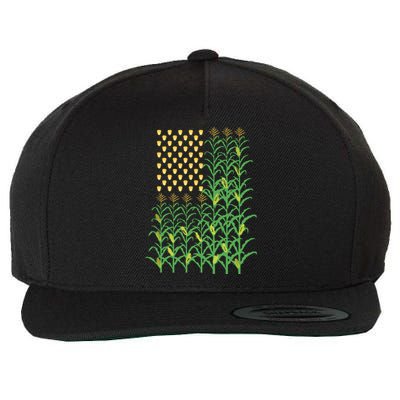 Corn Farmer American Flag Crop Farmers Farm Farming Gift Wool Snapback Cap