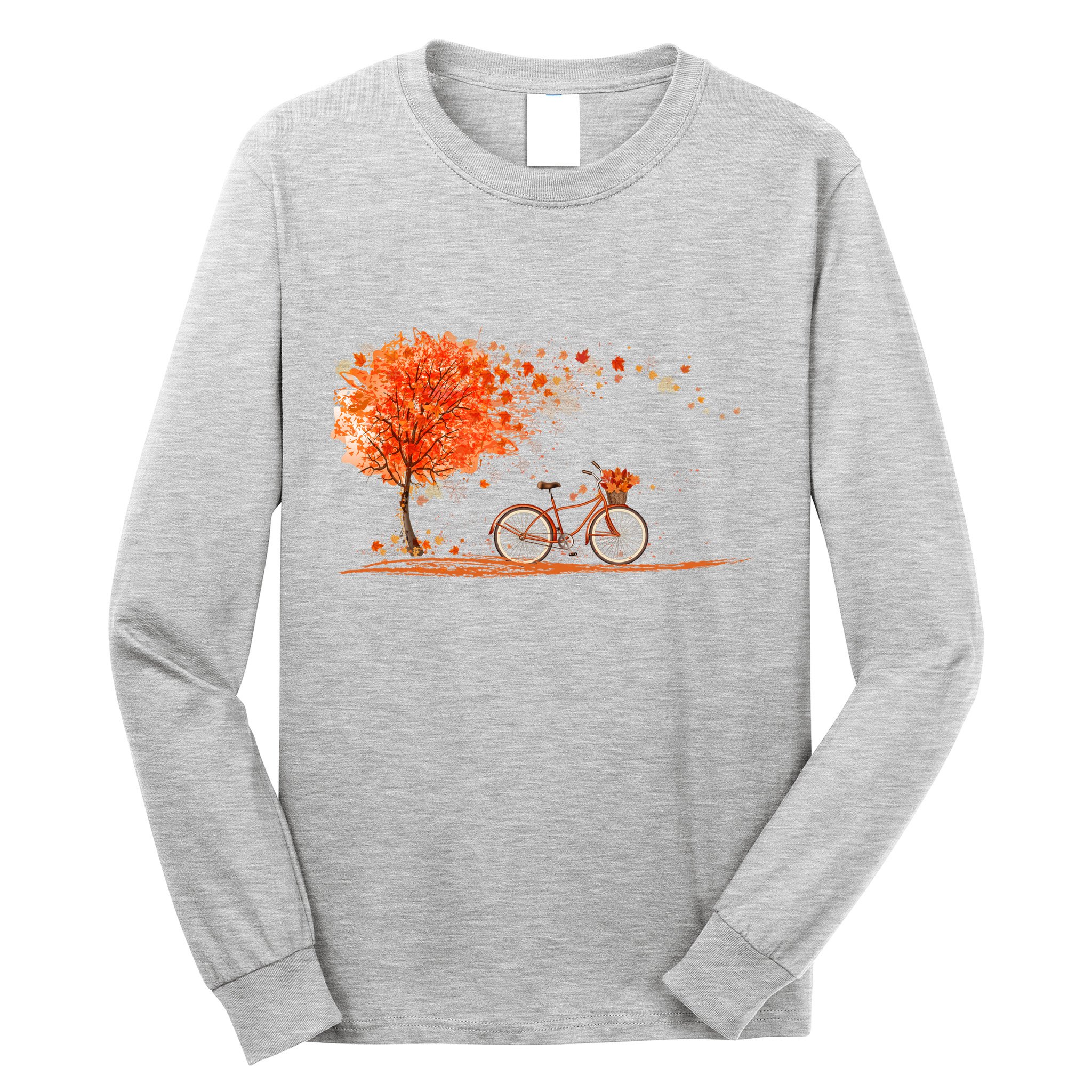 Classic Fall Autumn Season Bicycle Long Sleeve Shirt