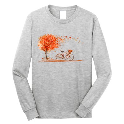 Classic Fall Autumn Season Bicycle Long Sleeve Shirt