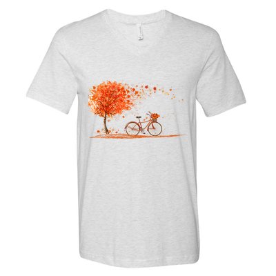 Classic Fall Autumn Season Bicycle V-Neck T-Shirt