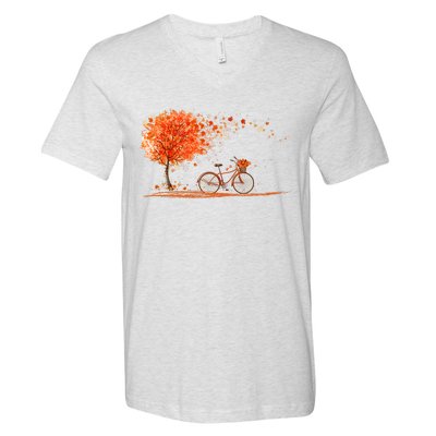 Classic Fall Autumn Season Bicycle V-Neck T-Shirt