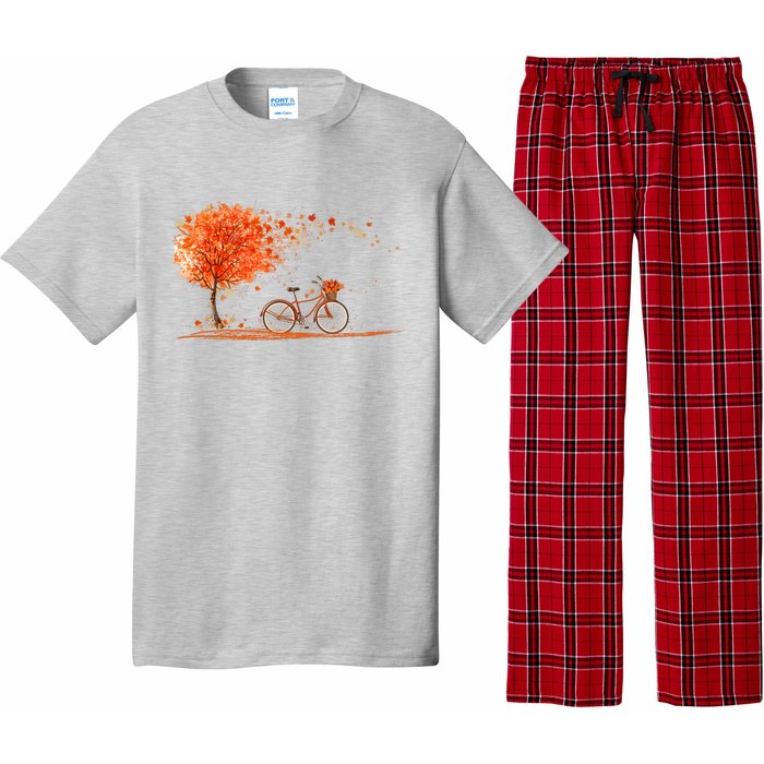 Classic Fall Autumn Season Bicycle Pajama Set