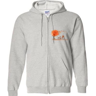 Classic Fall Autumn Season Bicycle Full Zip Hoodie