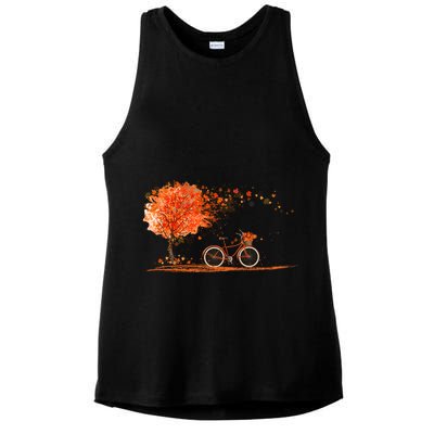 Classic Fall Autumn Season Bicycle Ladies PosiCharge Tri-Blend Wicking Tank