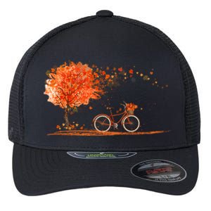 Classic Fall Autumn Season Bicycle Flexfit Unipanel Trucker Cap