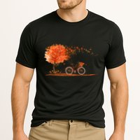 Classic Fall Autumn Season Bicycle Cooling Performance Crew T-Shirt