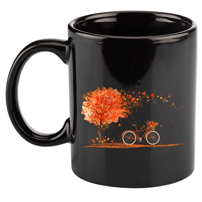 Classic Fall Autumn Season Bicycle 11oz C Handle Ceramic Mug