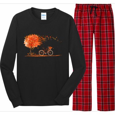 Classic Fall Autumn Season Bicycle Long Sleeve Pajama Set