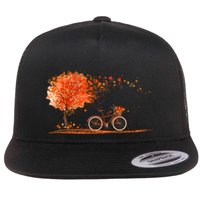 Classic Fall Autumn Season Bicycle Flatbill Hat