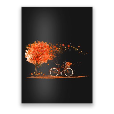 Classic Fall Autumn Season Bicycle Poster
