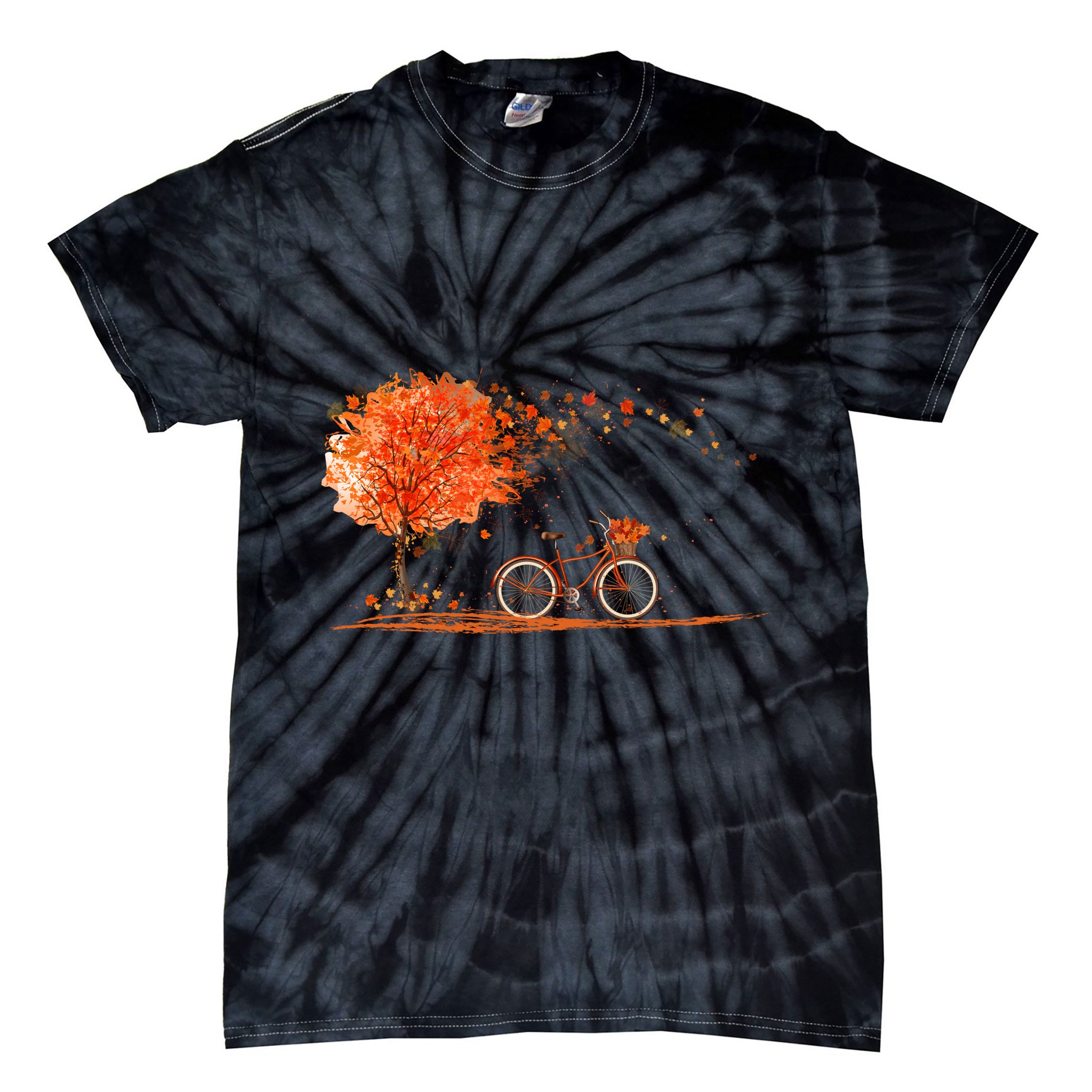 Classic Fall Autumn Season Bicycle Tie-Dye T-Shirt
