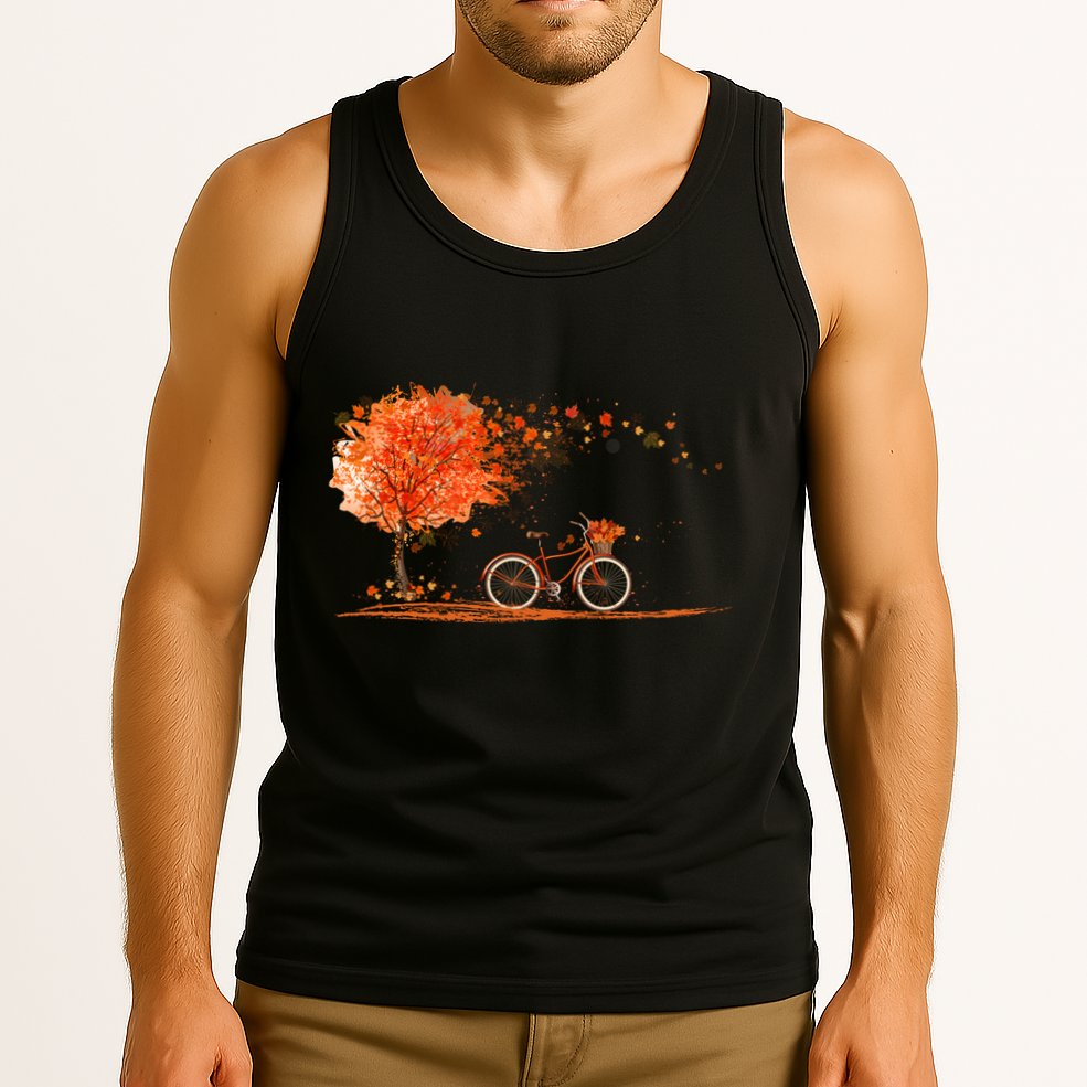 Classic Fall Autumn Season Bicycle Tank Top