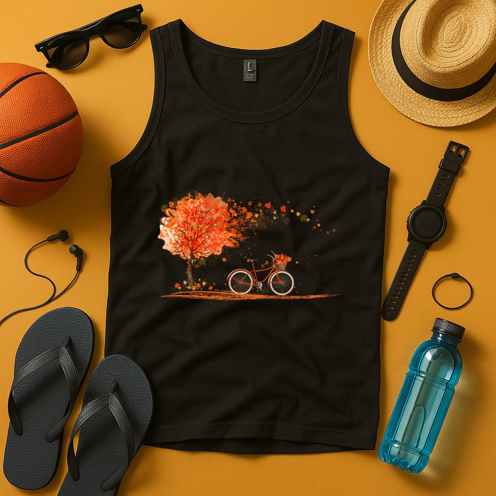 Classic Fall Autumn Season Bicycle Tank Top