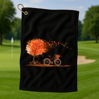 Classic Fall Autumn Season Bicycle Golf Towel