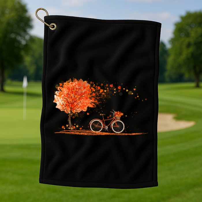 Classic Fall Autumn Season Bicycle Golf Towel