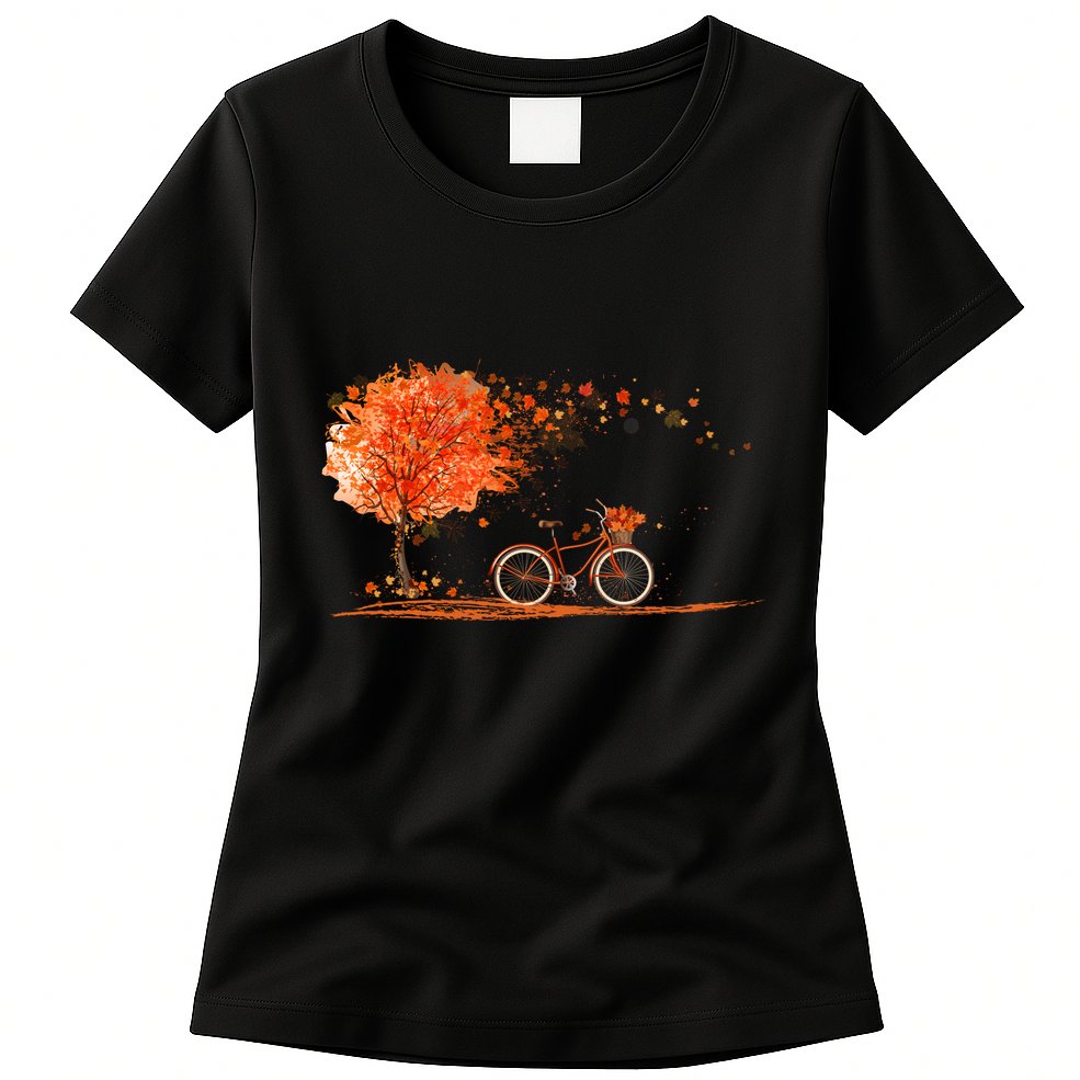 Classic Fall Autumn Season Bicycle Womens T-Shirt