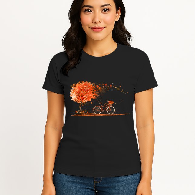 Classic Fall Autumn Season Bicycle Womens T-Shirt