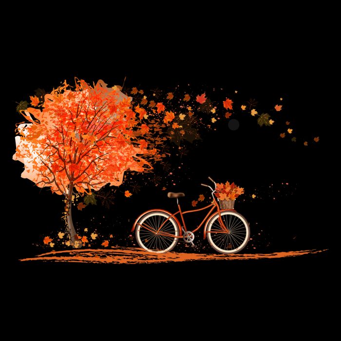 Classic Fall Autumn Season Bicycle Short Acrylic Beanie