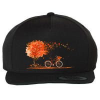 Classic Fall Autumn Season Bicycle Wool Snapback Cap
