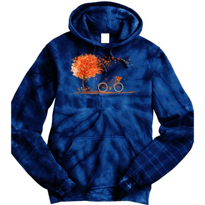 Classic Fall Autumn Season Bicycle Tie Dye Hoodie