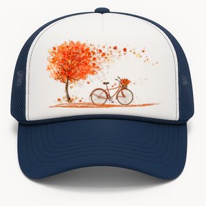 Classic Fall Autumn Season Bicycle Trucker Hat