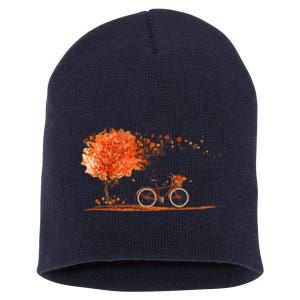 Classic Fall Autumn Season Bicycle Short Acrylic Beanie