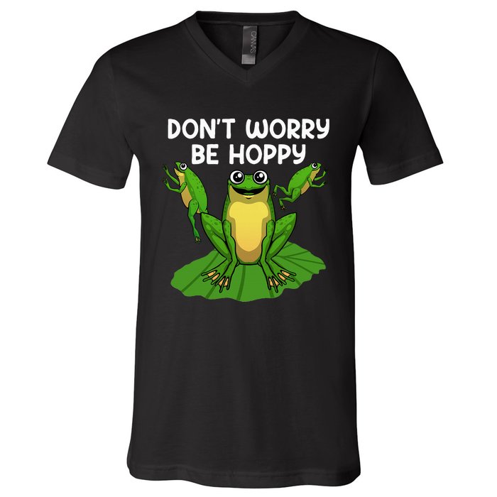 Cool Frog Art Toad Tadpole Animal Frog Lovers V-Neck T-Shirt