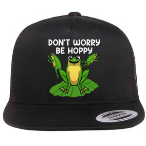 Cool Frog Art Toad Tadpole Animal Frog Lovers Flat Bill Trucker Hat