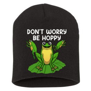 Cool Frog Art Toad Tadpole Animal Frog Lovers Short Acrylic Beanie