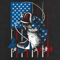 Cool Fishing American Flag Usa Fish Lover 7 Panel Mesh Trucker Snapback Hat