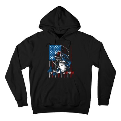 Cool Fishing American Flag Usa Fish Lover Hoodie