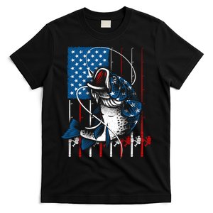 Cool Fishing American Flag Usa Fish Lover T-Shirt