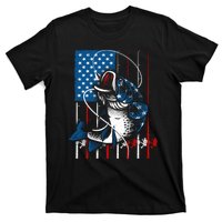 Cool Fishing American Flag Usa Fish Lover T-Shirt