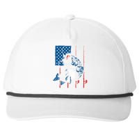 Cool Fishing American Flag Usa Fish Lover Snapback Five-Panel Rope Hat