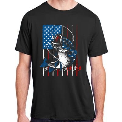 Cool Fishing American Flag Usa Fish Lover Adult ChromaSoft Performance T-Shirt