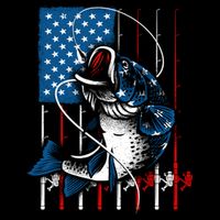 Cool Fishing American Flag Usa Fish Lover Drawstring Bag