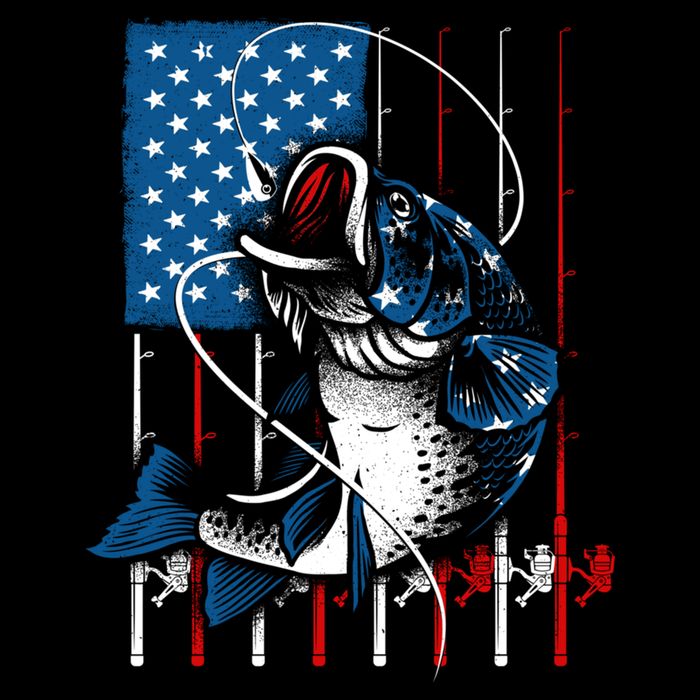 Cool Fishing American Flag Usa Fish Lover Drawstring Bag