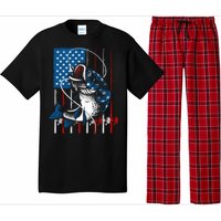 Cool Fishing American Flag Usa Fish Lover Pajama Set