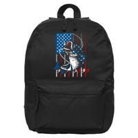 Cool Fishing American Flag Usa Fish Lover 16 in Basic Backpack